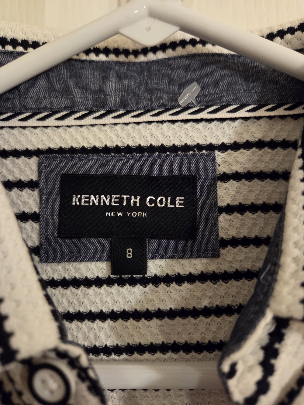 Kenneth Cole New York Boys Black & White Striped Shirt